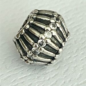 Authentic Pandora Silver Clear CZ Show Stopper Charm ~ Retired